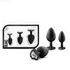 Luxe Bling's Training Kit Black With Gems Anal Plug Luxe Bling's Training Kit Black With Gems Anal Plug