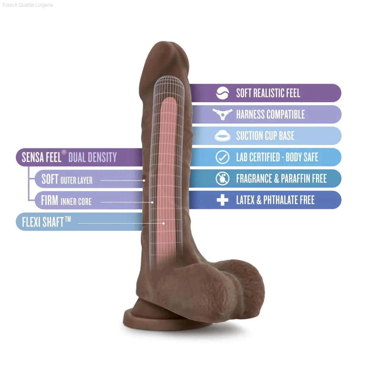 Au Naturel Mister Perfect Realistic 8.5-Inch Long Dildo With Balls & Suction Cup Base-French Quarter Lingerie Au Naturel Mister Perfect Realistic 8.5-Inch Long Dildo With Balls & Suction Cup Base-French Quarter Lingerie