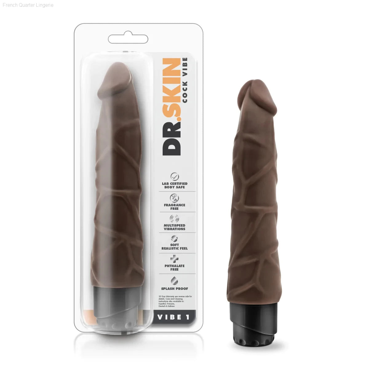 Dr. Skin Cock Vibe 1 Realistic 9-Inch Long Vibrating Dildo-French Quarter Lingerie Dr. Skin Cock Vibe 1 Realistic 9-Inch Long Vibrating Dildo-French Quarter Lingerie