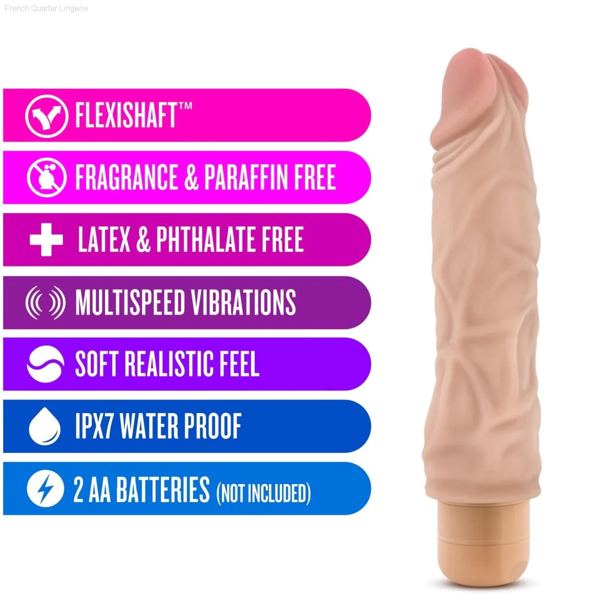 Dr. Skin Cock Vibe 10 Realistic 8.5-Inch Long Vibrating Dildo-French Quarter Lingerie Dr. Skin Cock Vibe 10 Realistic 8.5-Inch Long Vibrating Dildo-French Quarter Lingerie