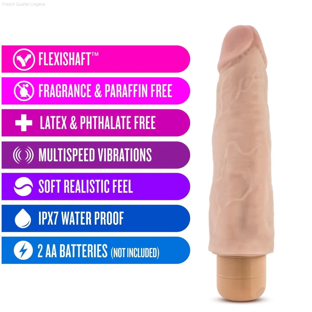 Dr. Skin Cock Vibe 14 Realistic 8-Inch Long Vibrating Dildo-French Quarter Lingerie Dr. Skin Cock Vibe 14 Realistic 8-Inch Long Vibrating Dildo-French Quarter Lingerie