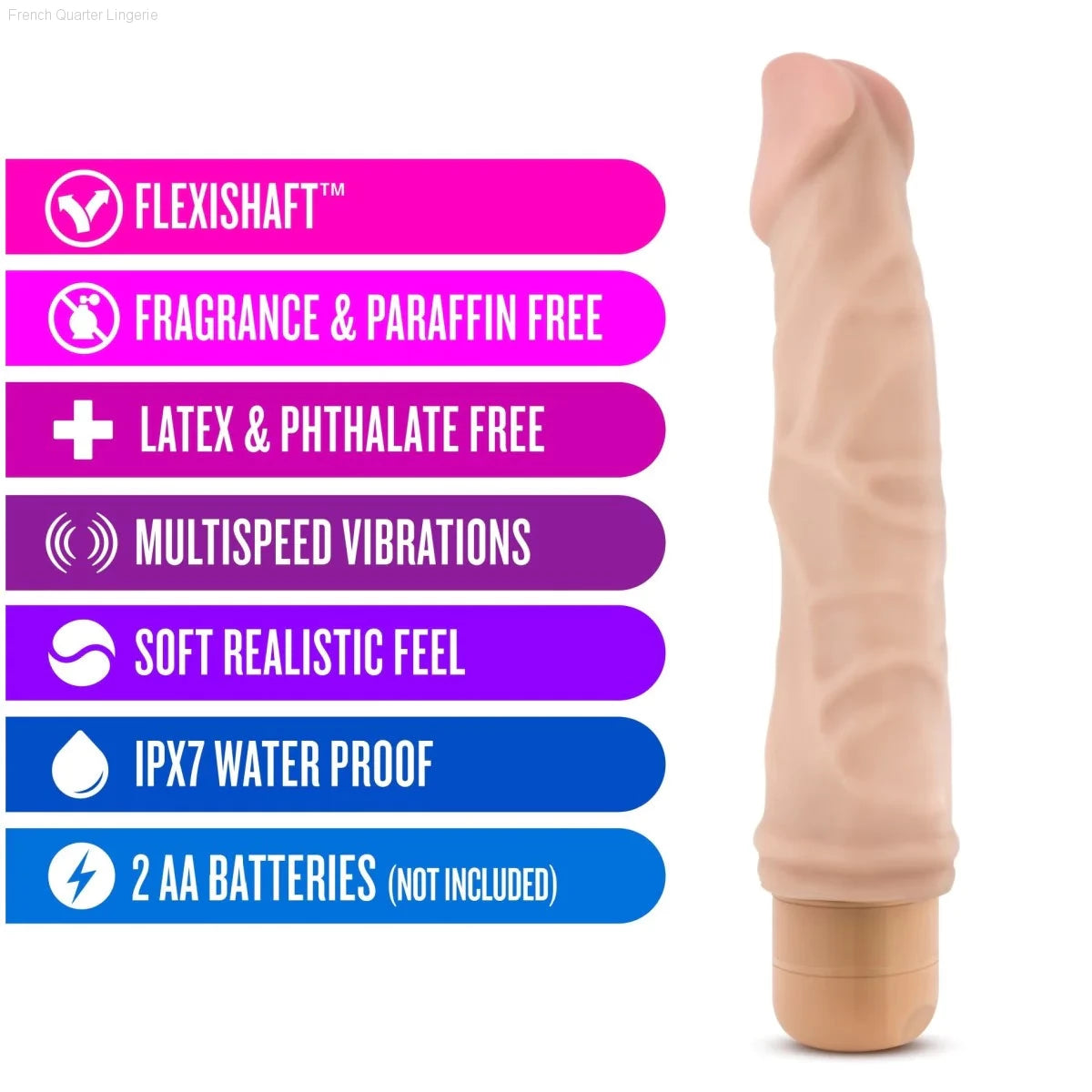 Dr. Skin Cock Vibe 6 Realistic 8.75-Inch Long Vibrating Dildo-French Quarter Lingerie Dr. Skin Cock Vibe 6 Realistic 8.75-Inch Long Vibrating Dildo-French Quarter Lingerie