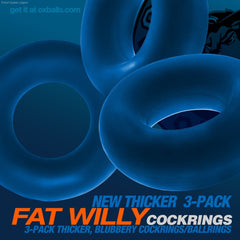 FAT WILLY 3-pack thick no-roll cockrings-French Quarter Lingerie FAT WILLY 3-pack thick no-roll cockrings-French Quarter Lingerie
