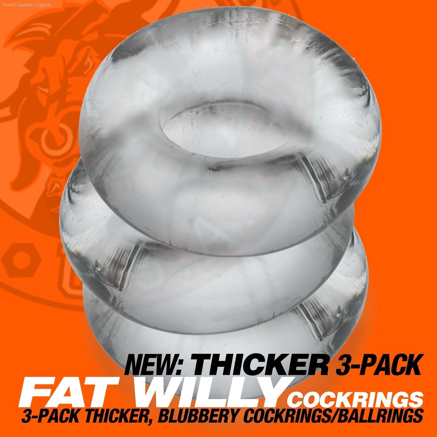 FAT WILLY 3-pack thick no-roll cockrings-French Quarter Lingerie FAT WILLY 3-pack thick no-roll cockrings-French Quarter Lingerie