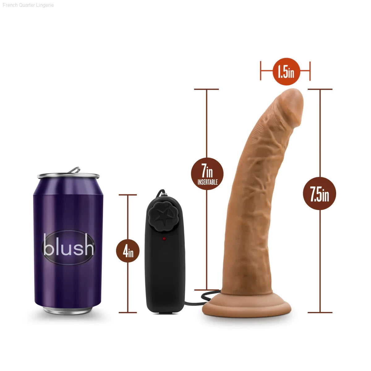 Dr. Skin Dr. Dave Realistic 7.5-Inch Long Remote Control Vibrating Dildo With Suction Cup Base-French Quarter Lingerie Dr. Skin Dr. Dave Realistic 7.5-Inch Long Remote Control Vibrating Dildo With Suction Cup Base-French Quarter Lingerie