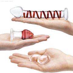 Mr. Swirly Set with Glass Kegel Balls and 3.25" Butt Plug (4 Piece Set) Mr. Swirly Set with Glass Kegel Balls and 3.25" Butt Plug (4 Piece Set)