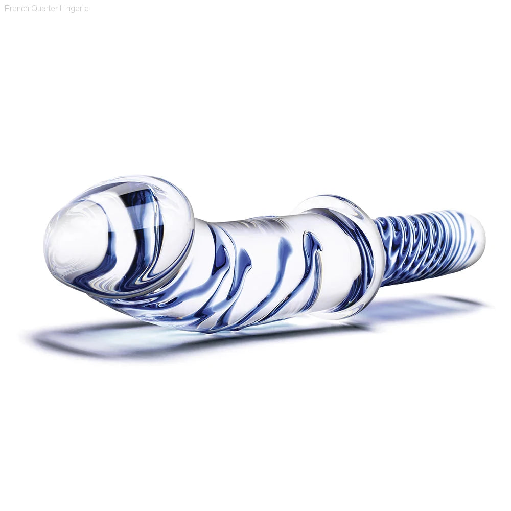 11" Realistic Double Ended Glass Dildo with Handle-French Quarter Lingerie 11" Realistic Double Ended Glass Dildo with Handle-French Quarter Lingerie