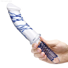 11" Realistic Double Ended Glass Dildo with Handle-French Quarter Lingerie 11" Realistic Double Ended Glass Dildo with Handle-French Quarter Lingerie
