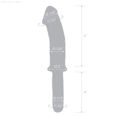 11" Realistic Double Ended Glass Dildo with Handle-French Quarter Lingerie 11" Realistic Double Ended Glass Dildo with Handle-French Quarter Lingerie