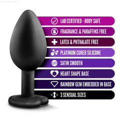 Luxe Bling's Training Kit Black With Gems Anal Plug Luxe Bling's Training Kit Black With Gems Anal Plug