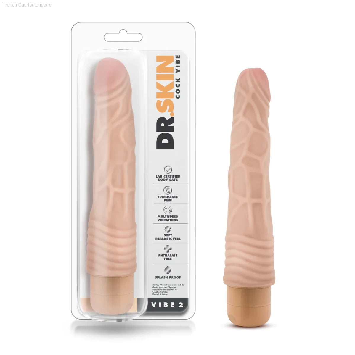 Dr. Skin Cock Vibe 2 Realistic 9-Inch Long Vibrating Dildo-French Quarter Lingerie Dr. Skin Cock Vibe 2 Realistic 9-Inch Long Vibrating Dildo-French Quarter Lingerie