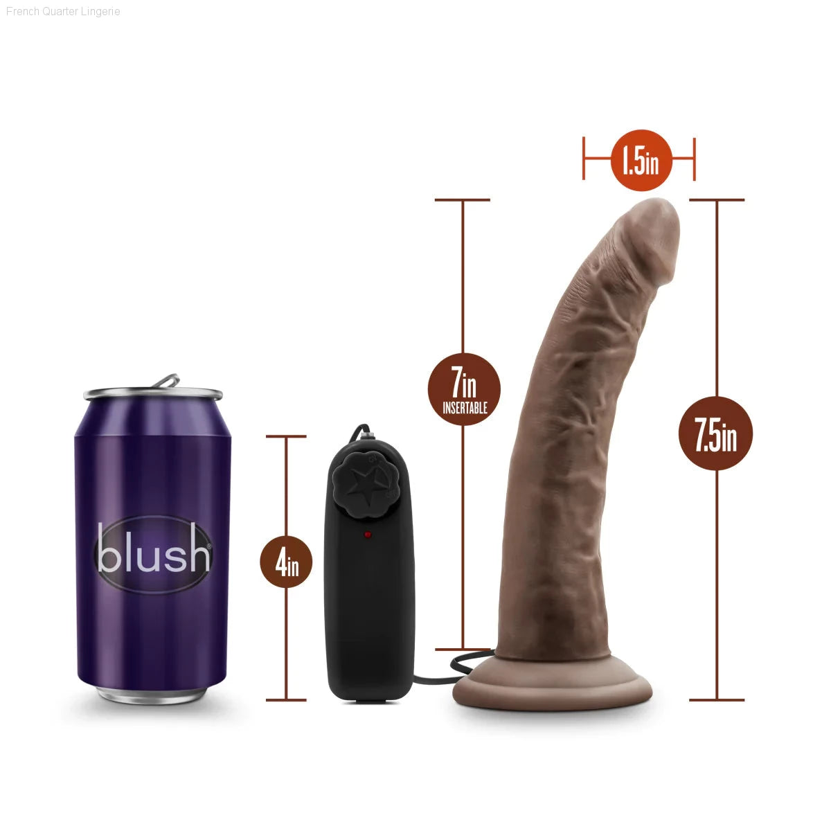 Dr. Skin Dr. Dave Realistic 7.5-Inch Long Remote Control Vibrating Dildo With Suction Cup Base-French Quarter Lingerie Dr. Skin Dr. Dave Realistic 7.5-Inch Long Remote Control Vibrating Dildo With Suction Cup Base-French Quarter Lingerie