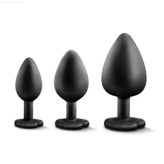 Luxe Bling's Training Kit Black With Gems Anal Plug Luxe Bling's Training Kit Black With Gems Anal Plug