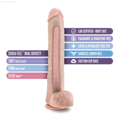 Au Naturel Daddy Realistic 14-Inch Long Dildo With Balls & Suction Cup Base-French Quarter Lingerie Au Naturel Daddy Realistic 14-Inch Long Dildo With Balls & Suction Cup Base-French Quarter Lingerie
