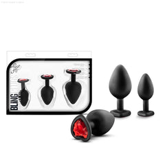 Luxe Bling's Training Kit Black With Gems Anal Plug Luxe Bling's Training Kit Black With Gems Anal Plug