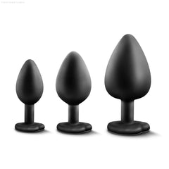 Luxe Bling's Training Kit Black With Gems Anal Plug Luxe Bling's Training Kit Black With Gems Anal Plug