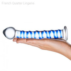 7.5” Blue Spiral Glass Dildo-French Quarter Lingerie 7.5” Blue Spiral Glass Dildo-French Quarter Lingerie