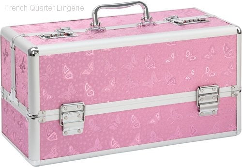 Large Lockable Vibrator Case - Pink French Quarter Lingerie Large Lockable Vibrator Case - Pink French Quarter Lingerie