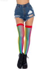 Thigh Highs - Skylar Rainbow Fishnet Thigh Highs Thigh Highs - Skylar Rainbow Fishnet Thigh Highs