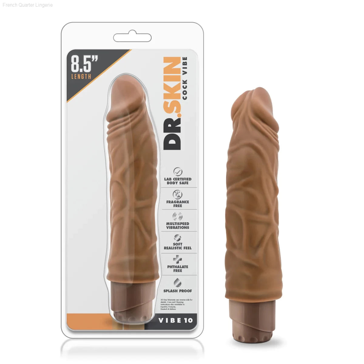 Dr. Skin Cock Vibe 10 Realistic 8.5-Inch Long Vibrating Dildo-French Quarter Lingerie Dr. Skin Cock Vibe 10 Realistic 8.5-Inch Long Vibrating Dildo-French Quarter Lingerie