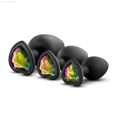 Luxe Bling's Training Kit Black With Gems Anal Plug Luxe Bling's Training Kit Black With Gems Anal Plug