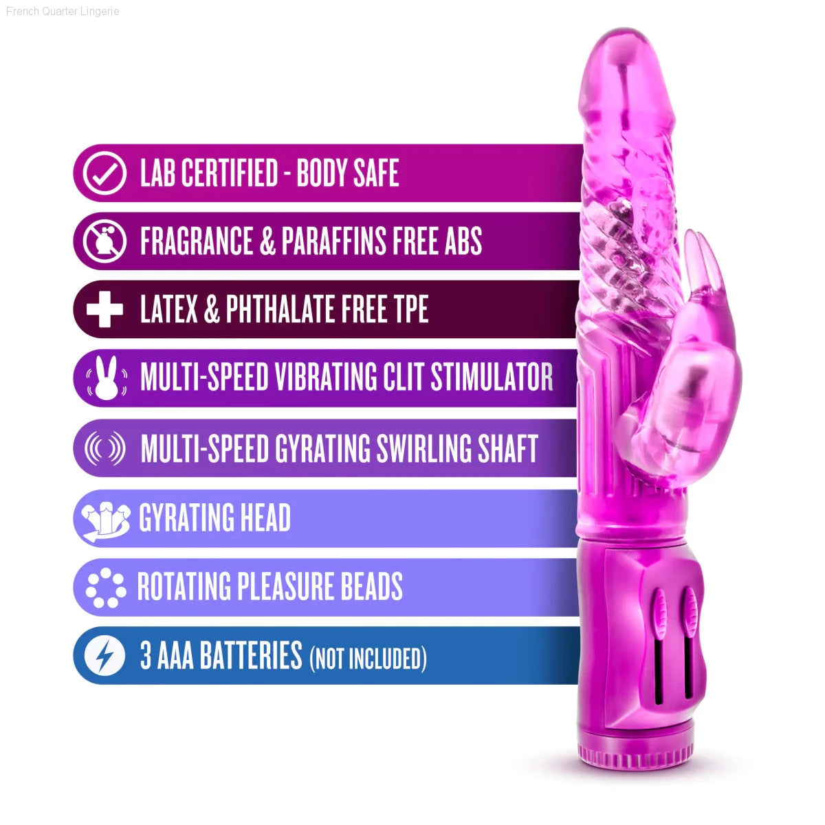 B Yours Beginner's Bunny 8.75-Inch Rabbit Vibrator-French Quarter Lingerie B Yours Beginner's Bunny 8.75-Inch Rabbit Vibrator-French Quarter Lingerie