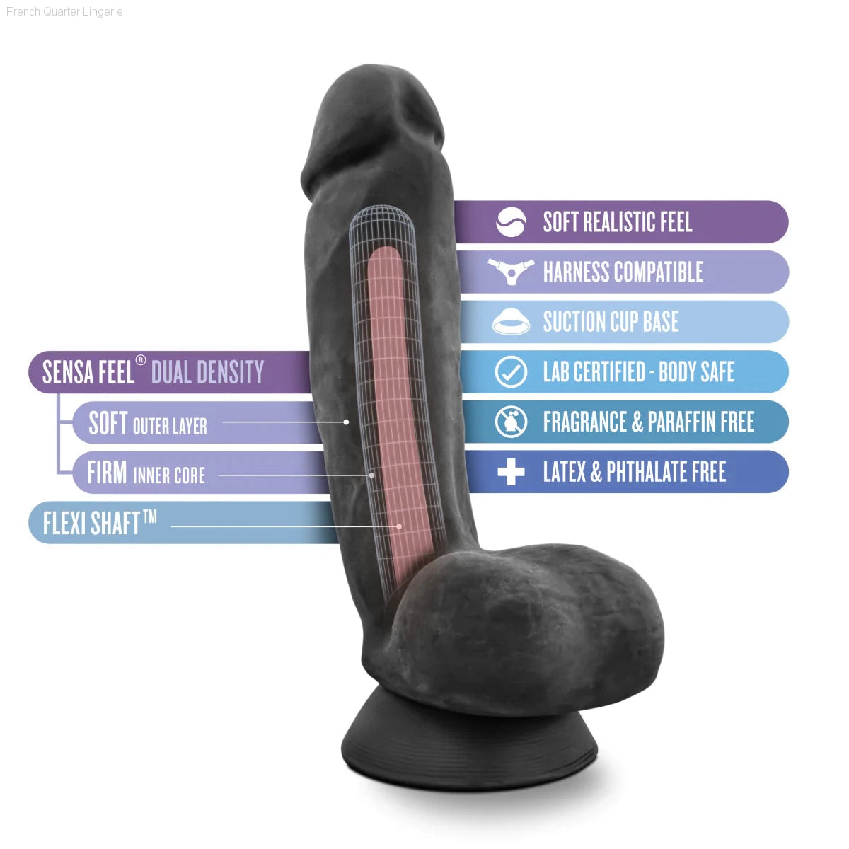 Au Naturel Bold Pound Realistic 8.5-Inch Long Dildo With Balls & Suction Cup Base-French Quarter Lingerie Au Naturel Bold Pound Realistic 8.5-Inch Long Dildo With Balls & Suction Cup Base-French Quarter Lingerie