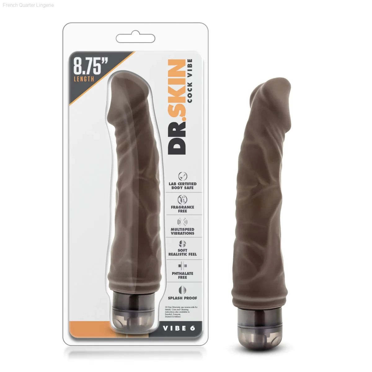 Dr. Skin Cock Vibe 6 Realistic 8.75-Inch Long Vibrating Dildo-French Quarter Lingerie Dr. Skin Cock Vibe 6 Realistic 8.75-Inch Long Vibrating Dildo-French Quarter Lingerie