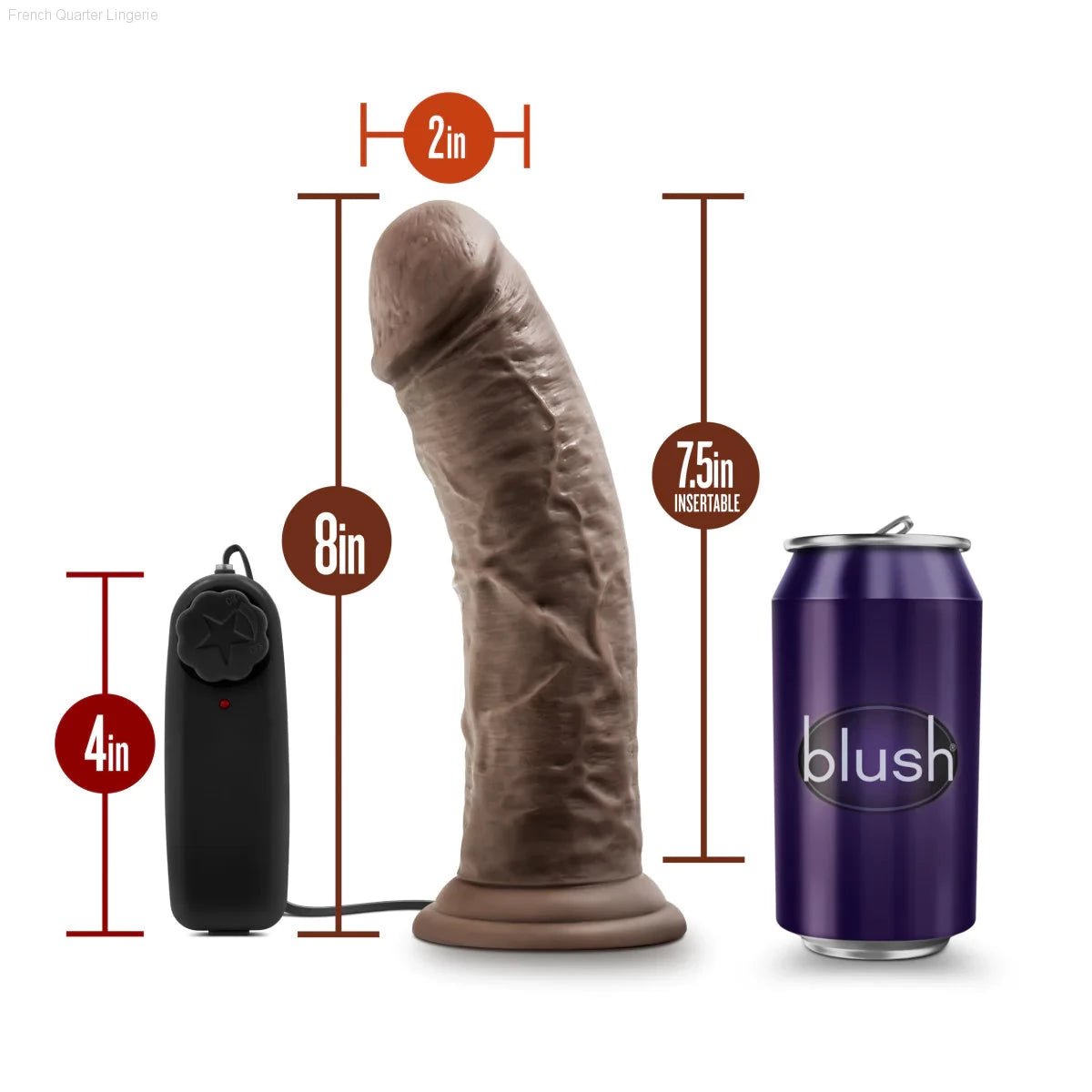 Dr. Skin Dr. Joe Realistic 8.0-Inch Long Remote Control Vibrating Dildo With Suction Cup Base-French Quarter Lingerie Dr. Skin Dr. Joe Realistic 8.0-Inch Long Remote Control Vibrating Dildo With Suction Cup Base-French Quarter Lingerie