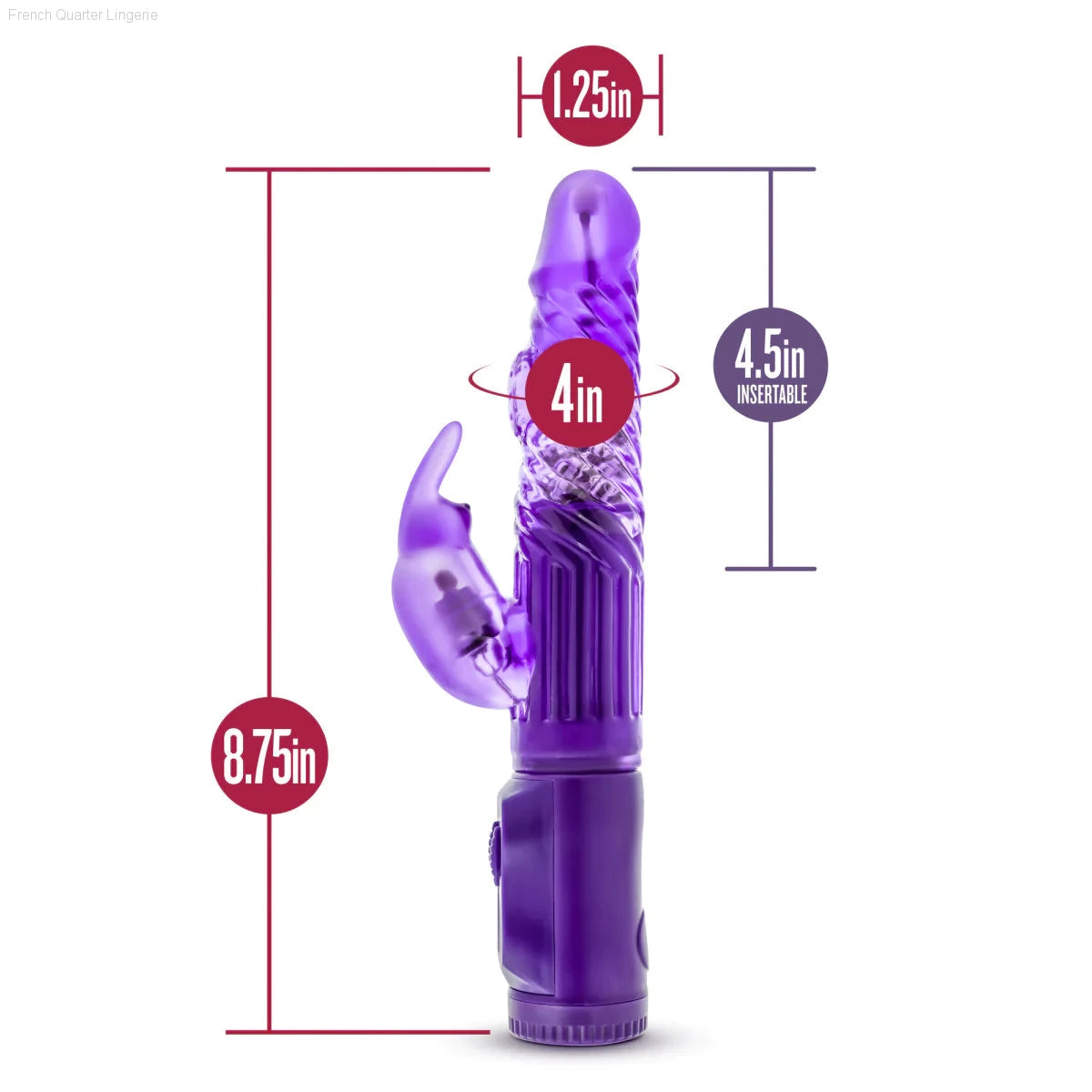 B Yours Beginner's Bunny 8.75-Inch Rabbit Vibrator-French Quarter Lingerie B Yours Beginner's Bunny 8.75-Inch Rabbit Vibrator-French Quarter Lingerie
