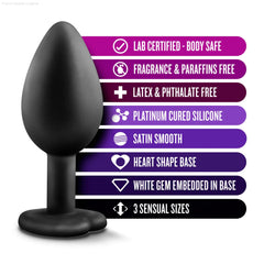Luxe Bling's Training Kit Black With Gems Anal Plug Luxe Bling's Training Kit Black With Gems Anal Plug