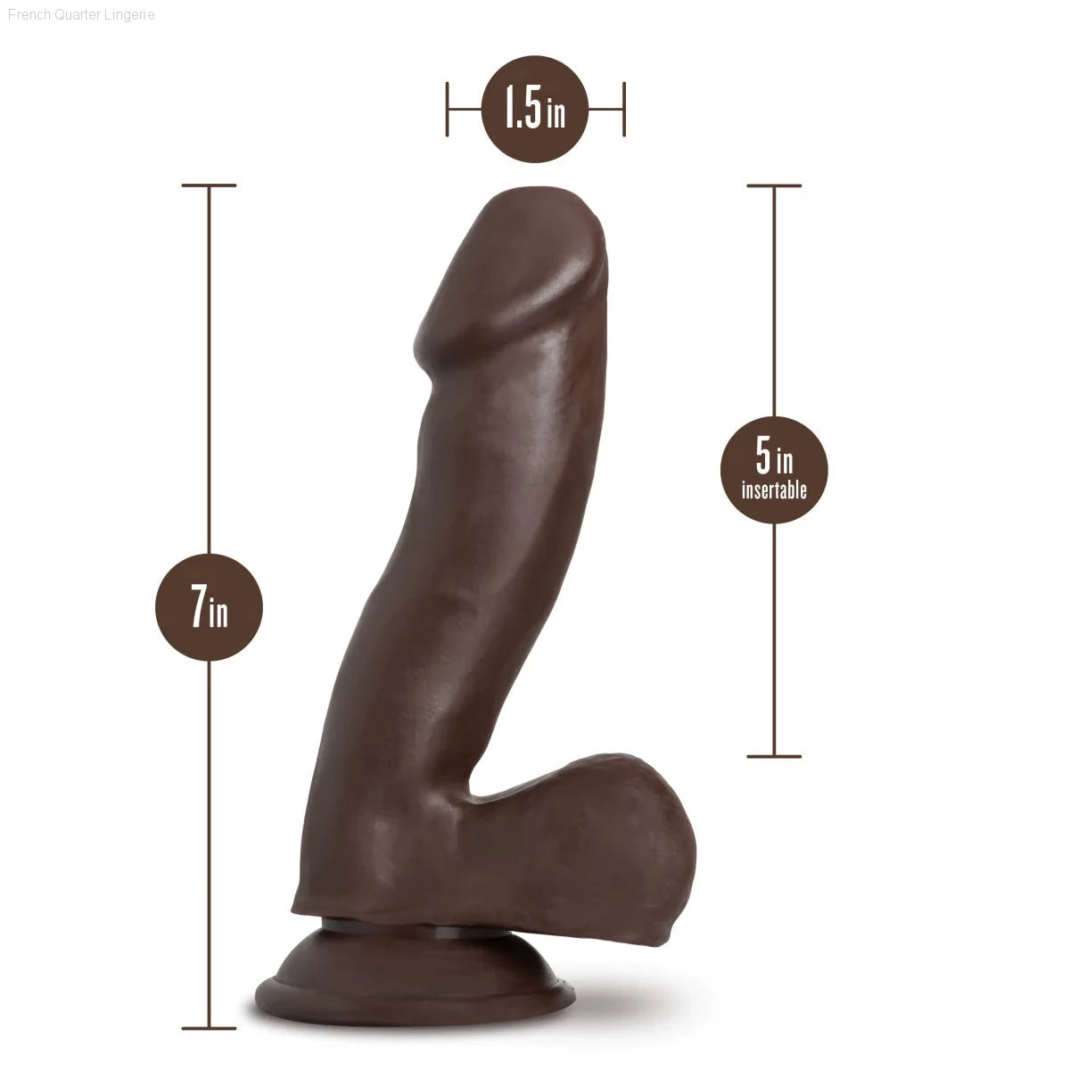 Au Naturel Realistic 6.5-Inch Long Dildo With Balls & Suction Cup Base-French Quarter Lingerie Au Naturel Realistic 6.5-Inch Long Dildo With Balls & Suction Cup Base-French Quarter Lingerie