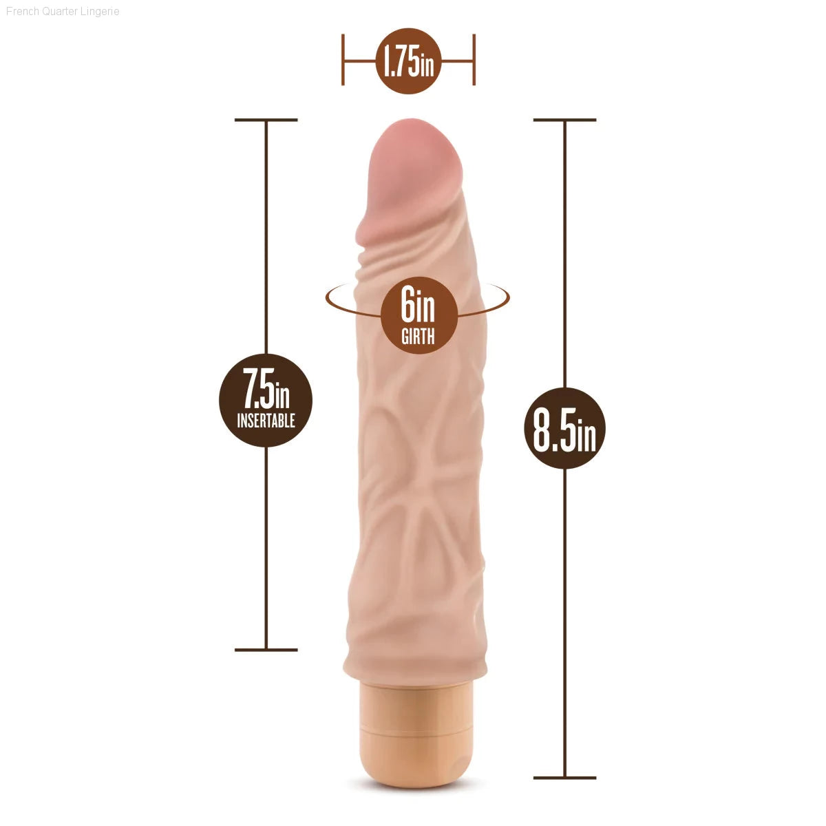 Dr. Skin Cock Vibe 10 Realistic 8.5-Inch Long Vibrating Dildo-French Quarter Lingerie Dr. Skin Cock Vibe 10 Realistic 8.5-Inch Long Vibrating Dildo-French Quarter Lingerie