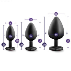 Luxe Bling's Training Kit Black With Gems Anal Plug Luxe Bling's Training Kit Black With Gems Anal Plug