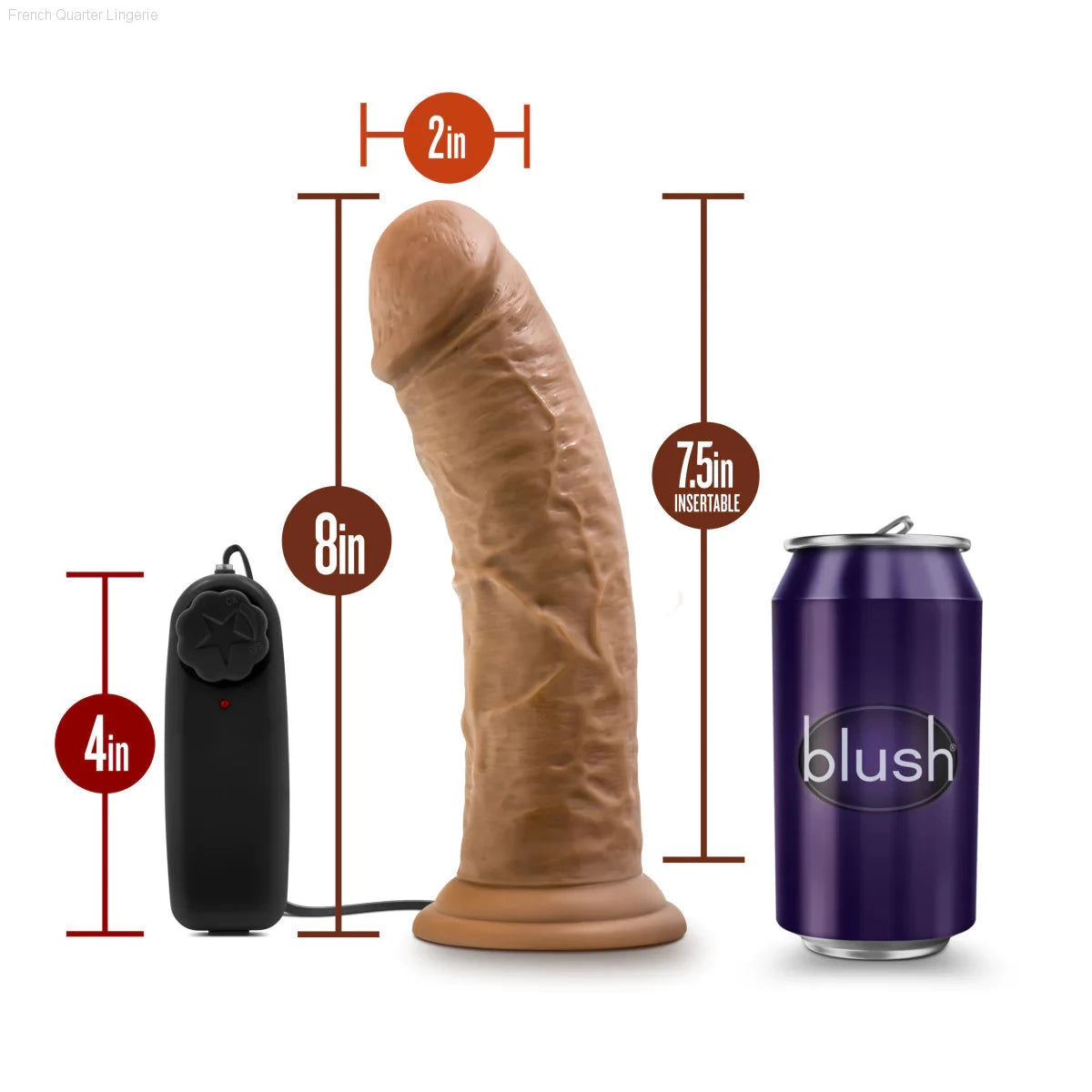 Dr. Skin Dr. Joe Realistic 8.0-Inch Long Remote Control Vibrating Dildo With Suction Cup Base-French Quarter Lingerie Dr. Skin Dr. Joe Realistic 8.0-Inch Long Remote Control Vibrating Dildo With Suction Cup Base-French Quarter Lingerie