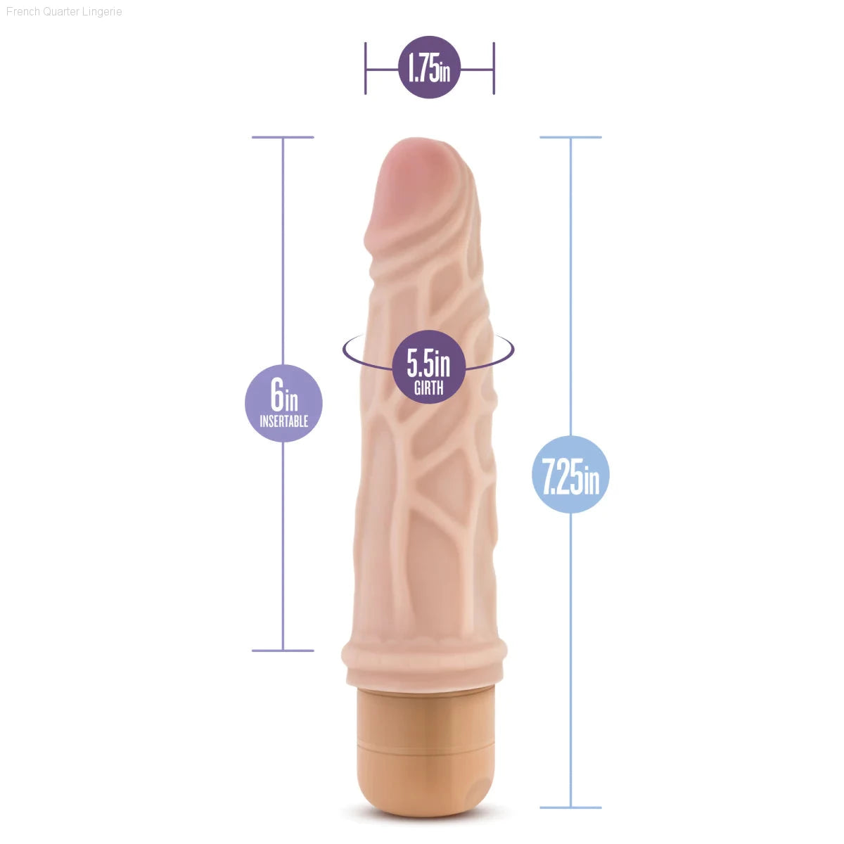 Dr. Skin Cock Vibe 3 Realistic 7.25-Inch Long Vibrating Dildo-French Quarter Lingerie Dr. Skin Cock Vibe 3 Realistic 7.25-Inch Long Vibrating Dildo-French Quarter Lingerie