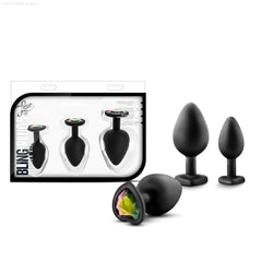 Luxe Bling's Training Kit Black With Gems Anal Plug Luxe Bling's Training Kit Black With Gems Anal Plug