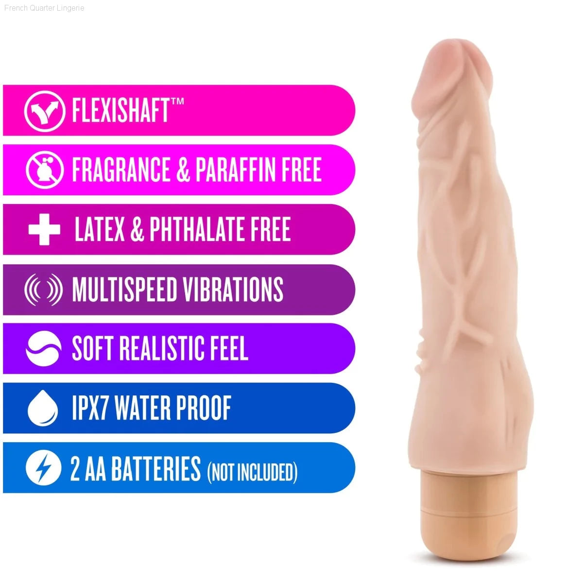 Dr. Skin Cock Vibe 4 Realistic 8-Inch Long Vibrating Dildo-French Quarter Lingerie Dr. Skin Cock Vibe 4 Realistic 8-Inch Long Vibrating Dildo-French Quarter Lingerie