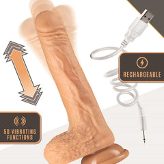 Dr. Skin Silicone Dr. Grey 7.75-Inch Long Rechargeable Thrusting & Vibrating Dildo With Suction Cup Base
