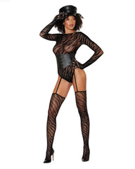 Dreamgirl Zebra Fishnet Teddy Bodystocking-French Quarter Lingerie Dreamgirl Zebra Fishnet Teddy Bodystocking-French Quarter Lingerie