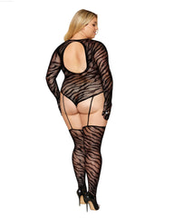 Dreamgirl Zebra Fishnet Teddy Bodystocking-French Quarter Lingerie Dreamgirl Zebra Fishnet Teddy Bodystocking-French Quarter Lingerie