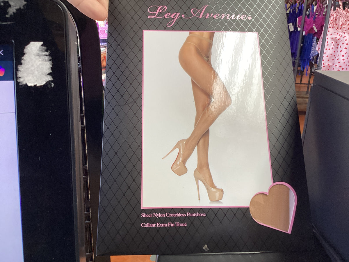 Sheer Nylon Crotchless Pantyhose