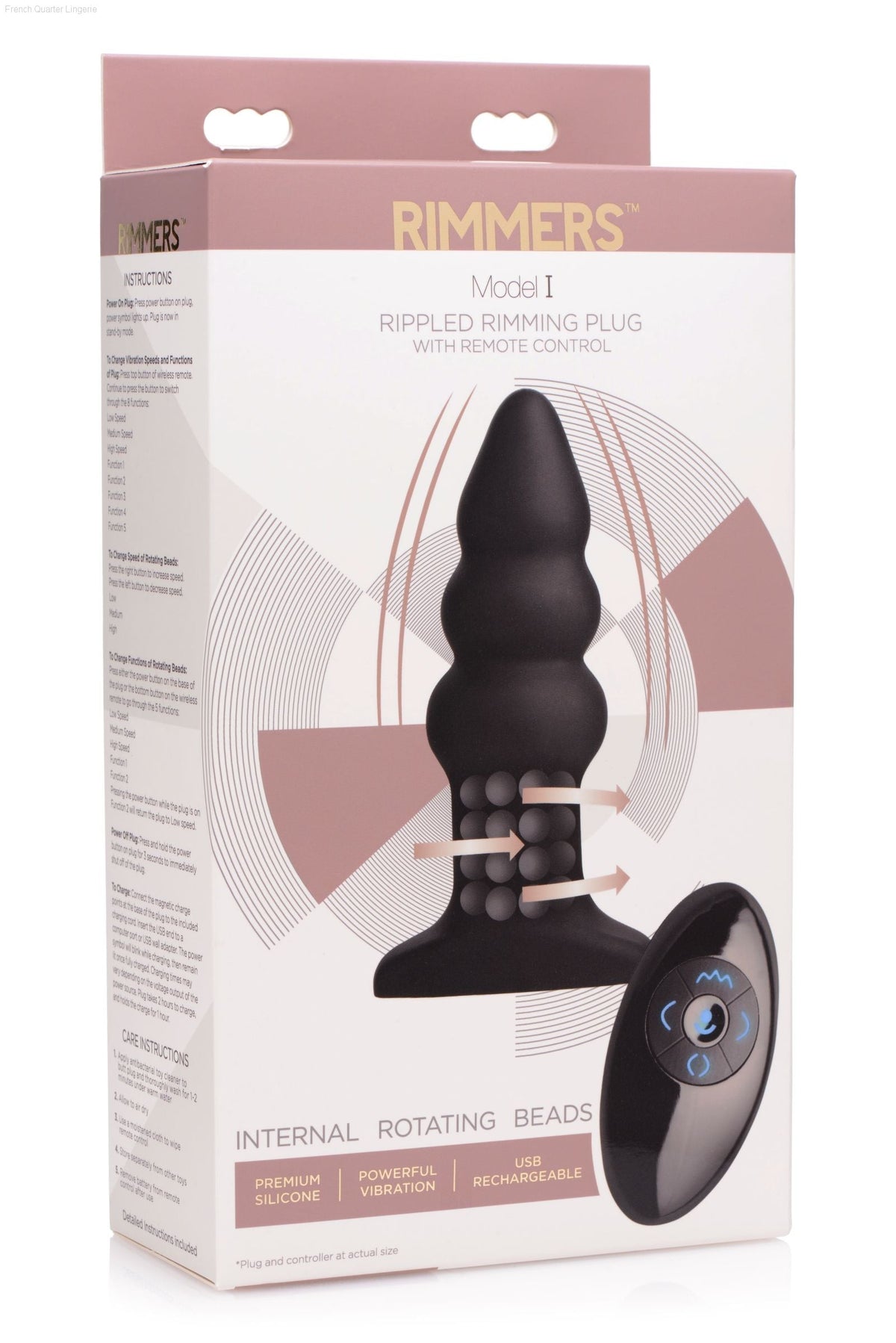 Rimmers Model I Rippled Rimming Plug With Remote
