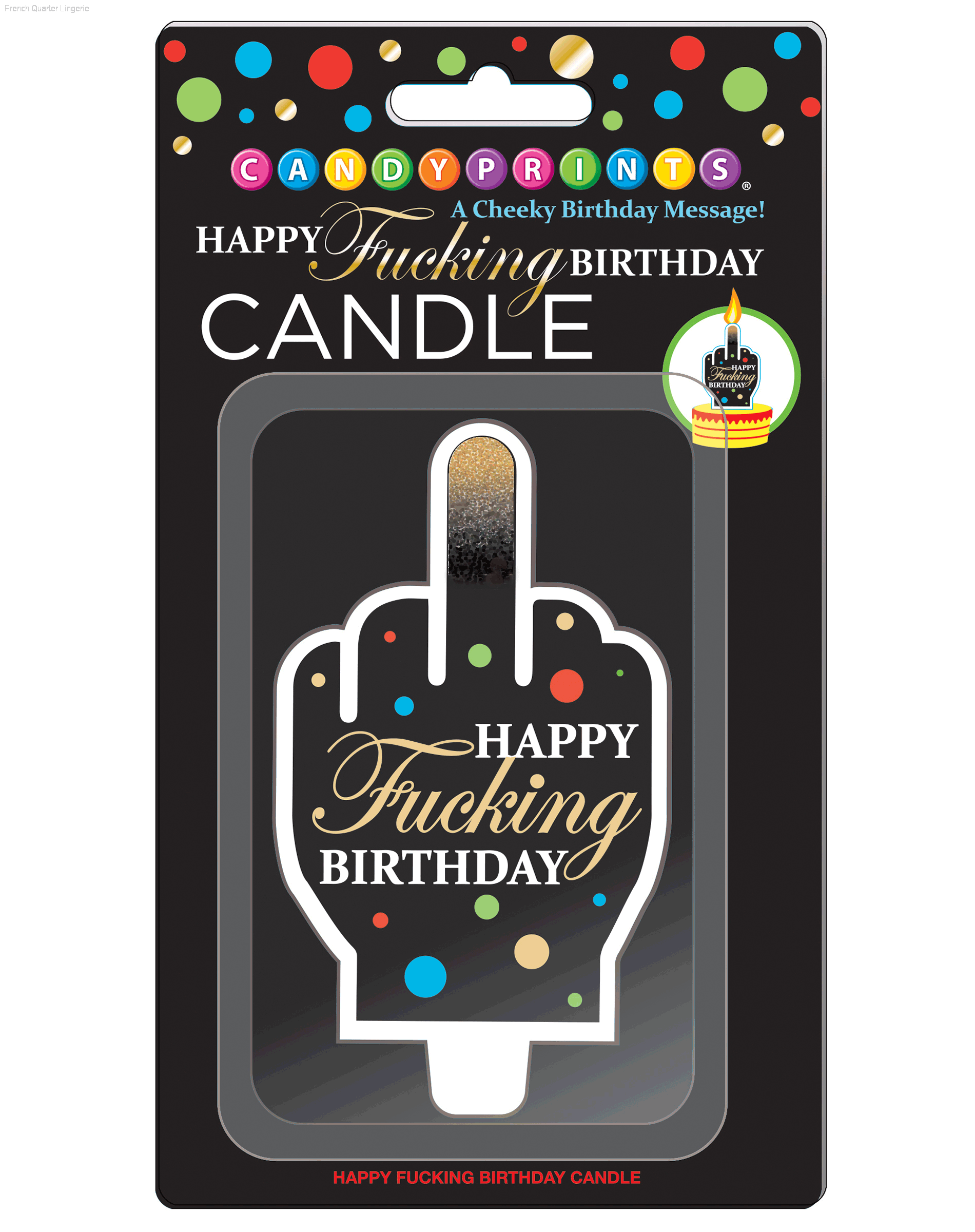 Happy Fucking Birthday FU Finger Candle