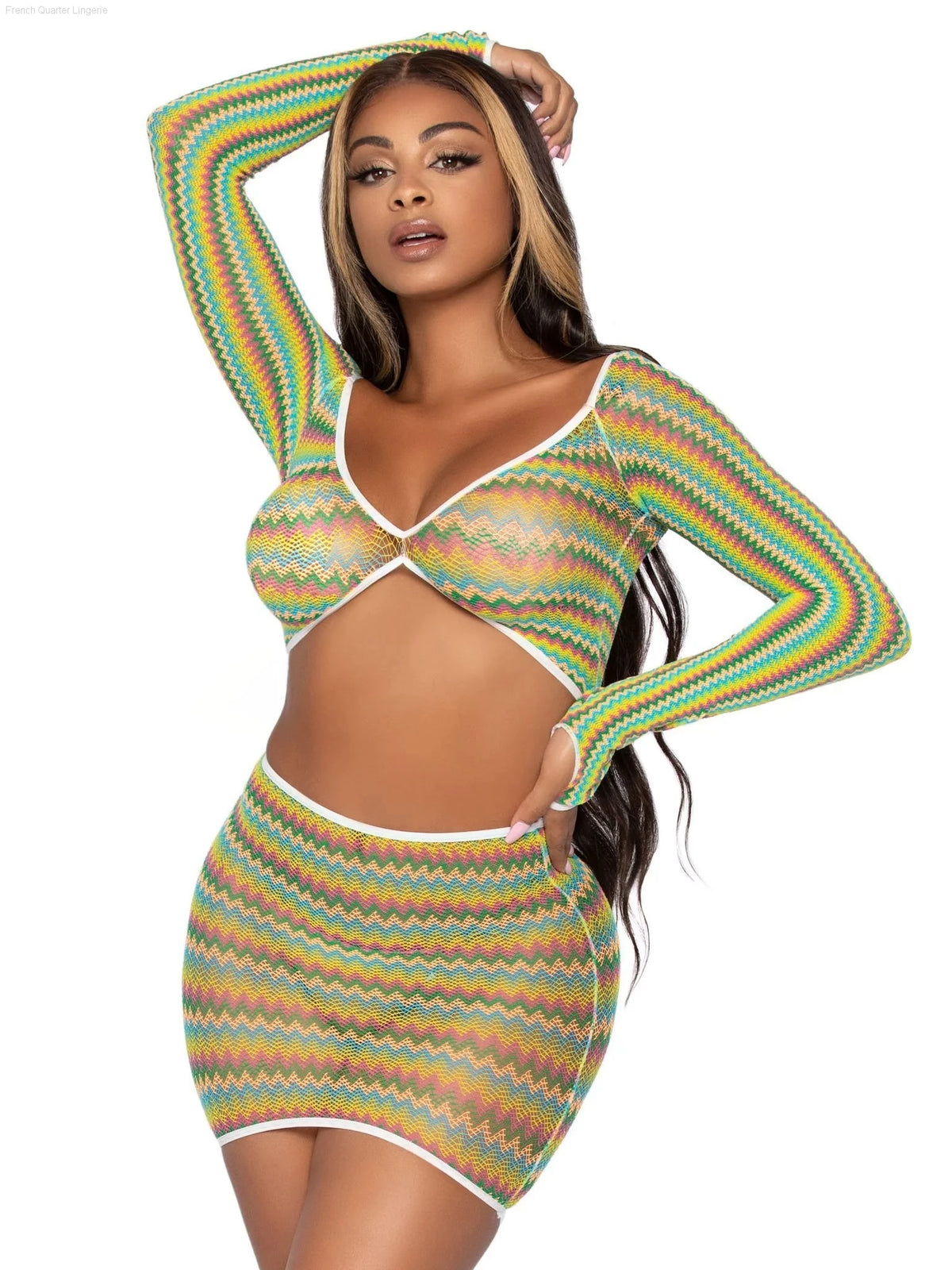 Summer Romance Net Top & Skirt Set