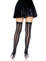 Jasmine Striped Thigh High Stockings