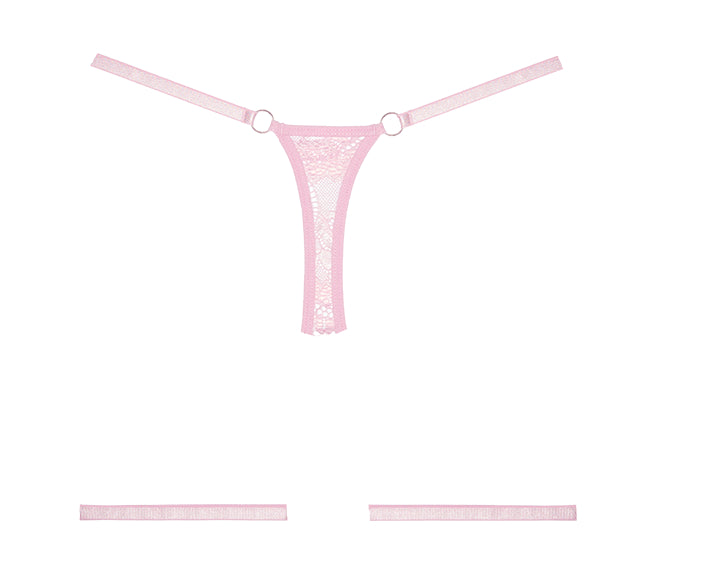 Say It With Garters - Open Front Panty With Lace Thong Back