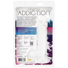 Crystal Addiction Dong W/ Balls - Clear 8"