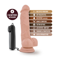 Blush Dr. Skin Dr. Tim Realistic 7.5-Inch Long Remote Control Vibrating Dildo With Suction Cup Base