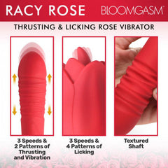 Bloomgasm Racy Rose Thrust and Lick Vibrator